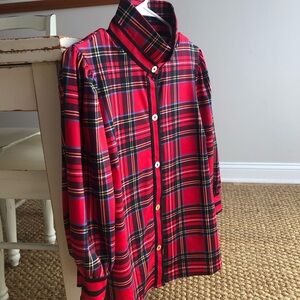 New: Gretchen Scott Puff Sleeve Top in Tartan. Size Large